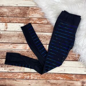 Athleta Women's Mahina Mesh Panel Athletic Leggings Sz XXS Black Full Length